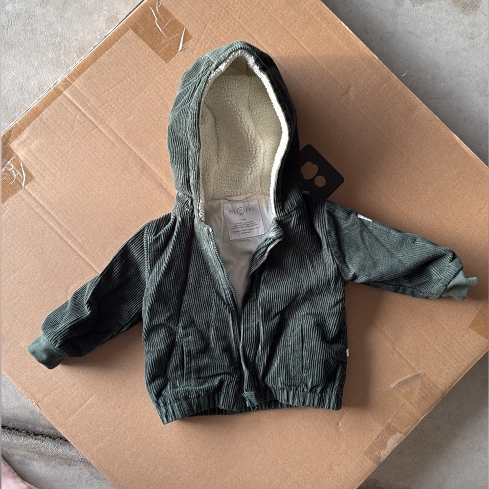 Mori Organic Christmas Set- Sherpa Corduroy Jacket, gingerbread Sweater jumpsuit